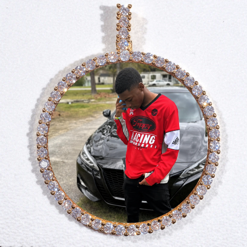 LARGE 3D CIRCLE CUSTOM PICTURE PENDANT