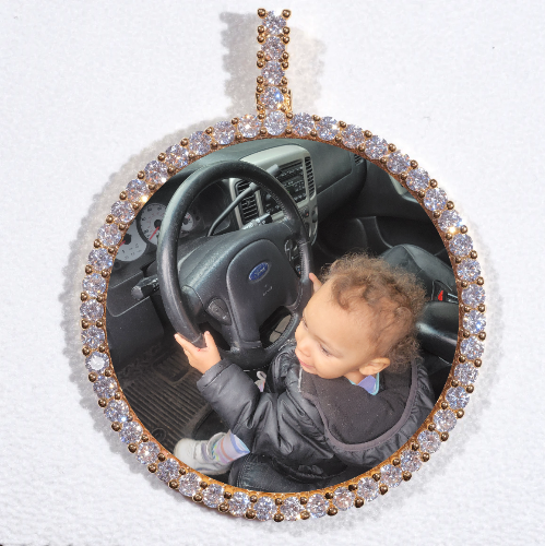 LARGE 3D CIRCLE CUSTOM PICTURE PENDANT