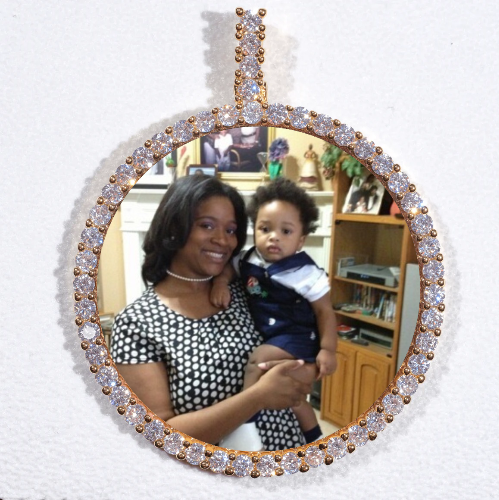 LARGE 3D CIRCLE CUSTOM PICTURE PENDANT