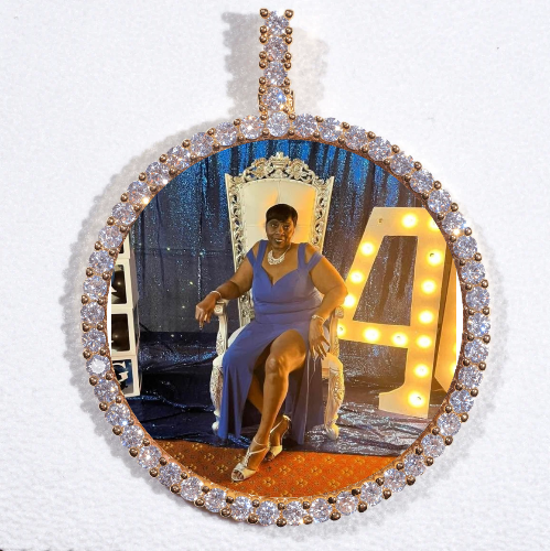 LARGE 3D CIRCLE CUSTOM PICTURE PENDANT