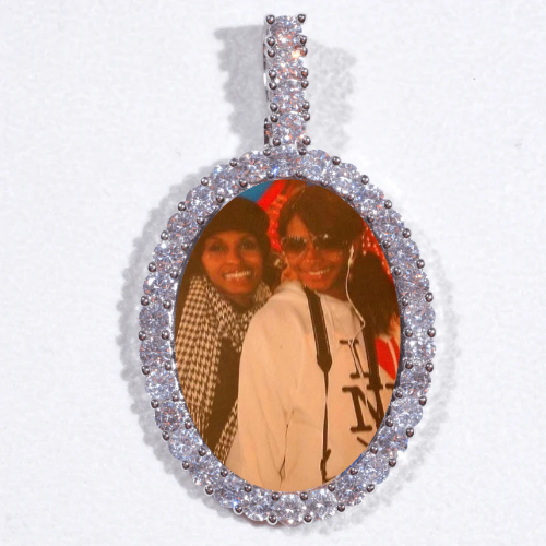 Large 3D Oval Custom Picture Pendant