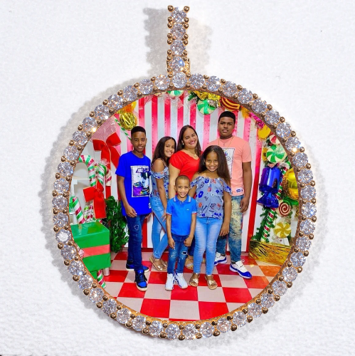 LARGE 3D CIRCLE CUSTOM PICTURE PENDANT