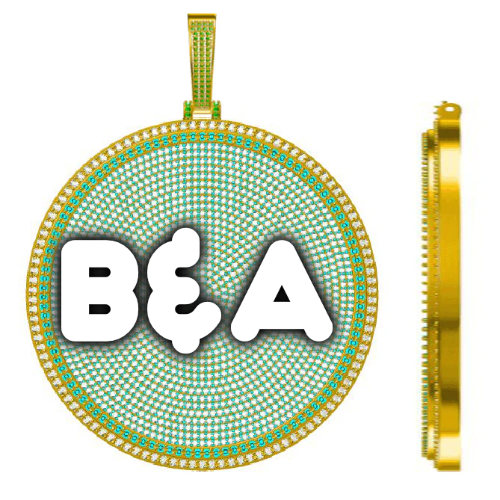 CUSTOM LETTER NECKLACE 3D BIG DISC