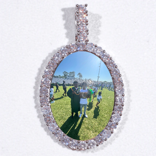 Large 3D Oval Custom Picture Pendant