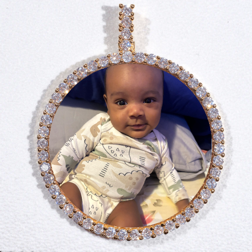 LARGE 3D CIRCLE CUSTOM PICTURE PENDANT