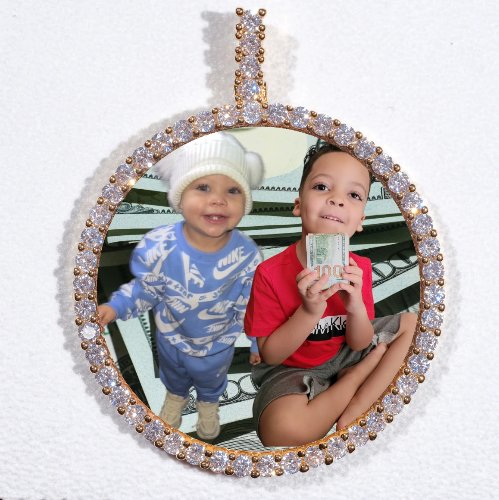 LARGE 3D CIRCLE CUSTOM PICTURE PENDANT