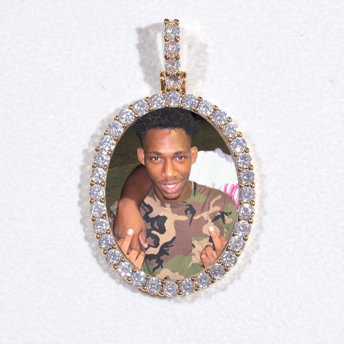 3D Oval Custom Picture Pendant