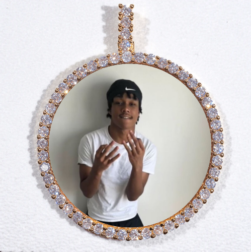 LARGE 3D CIRCLE CUSTOM PICTURE PENDANT