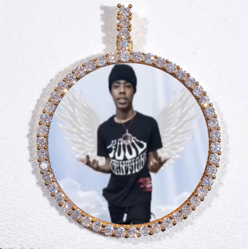 LARGE 3D CIRCLE CUSTOM PICTURE PENDANT
