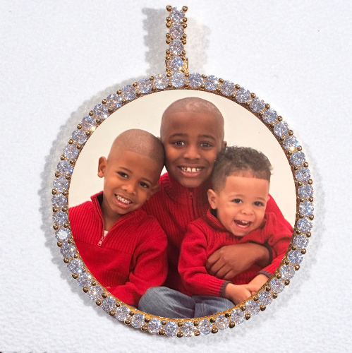 LARGE 3D CIRCLE CUSTOM PICTURE PENDANT