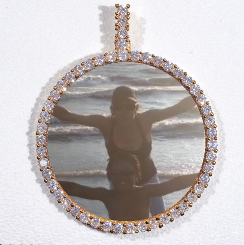LARGE 3D CIRCLE CUSTOM PICTURE PENDANT