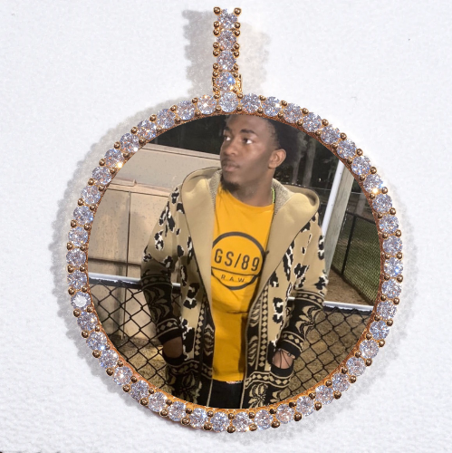 LARGE 3D CIRCLE CUSTOM PICTURE PENDANT