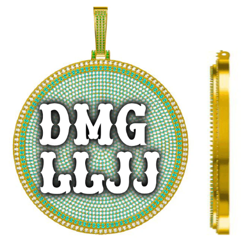 CUSTOM LETTER NECKLACE 3D BIG DISC