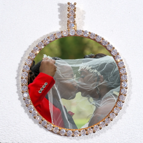 LARGE 3D CIRCLE CUSTOM PICTURE PENDANT