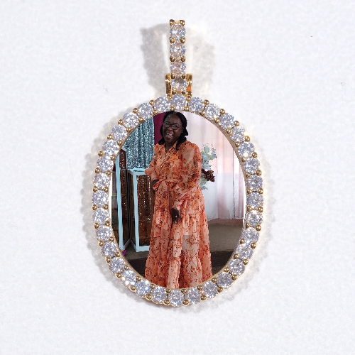 3D Oval Custom Picture Pendant