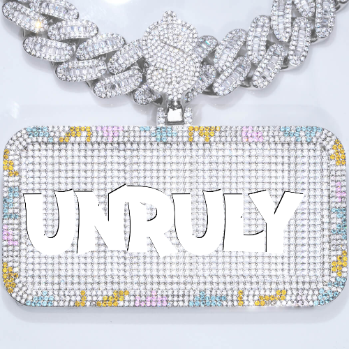 CUSTOM LETTER NECKLACE 3D COLORFUL SQUARE