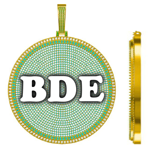 CUSTOM LETTER NECKLACE 3D BIG DISC
