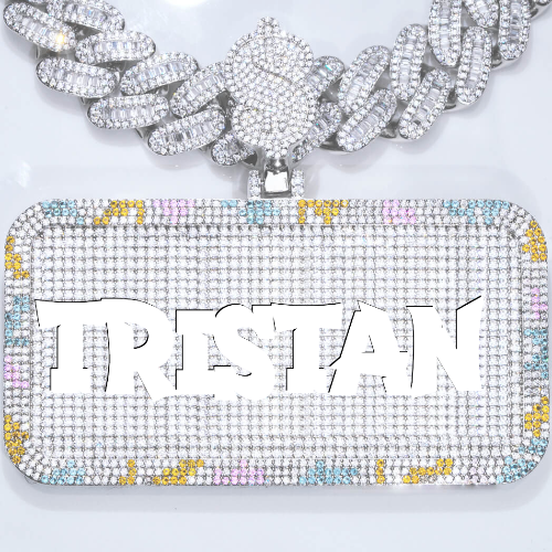 CUSTOM LETTER NECKLACE 3D COLORFUL SQUARE