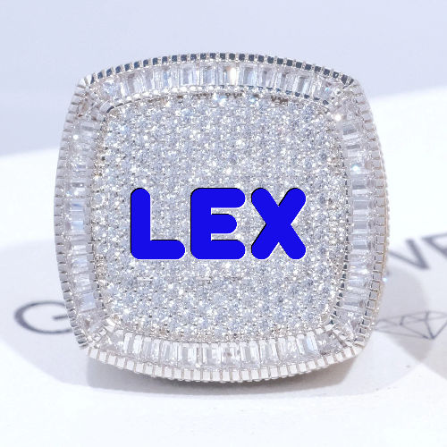 CUSTOM LETTER 3D ICED RING