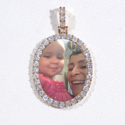3D Oval Custom Picture Pendant
