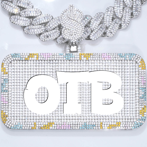 CUSTOM LETTER NECKLACE 3D COLORFUL SQUARE