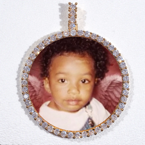 LARGE 3D CIRCLE CUSTOM PICTURE PENDANT