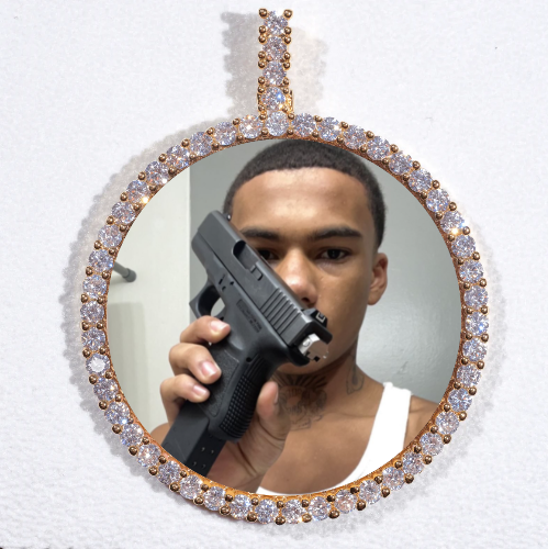 LARGE 3D CIRCLE CUSTOM PICTURE PENDANT