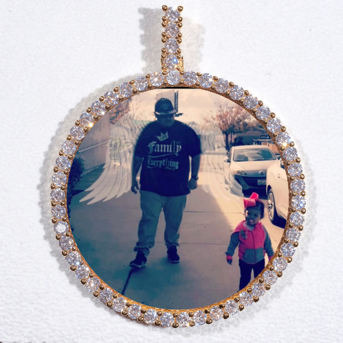 LARGE 3D CIRCLE CUSTOM PICTURE PENDANT