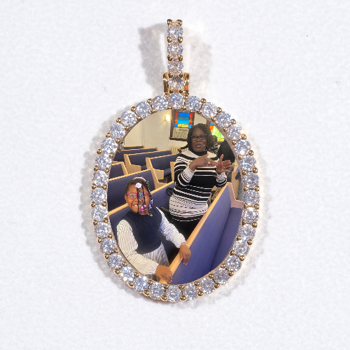 3D Oval Custom Picture Pendant
