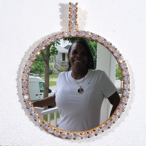 LARGE 3D CIRCLE CUSTOM PICTURE PENDANT