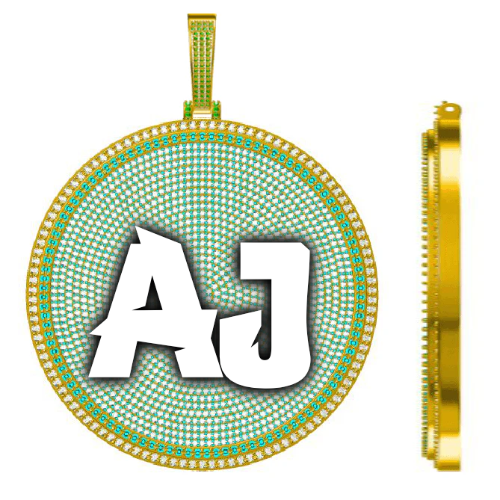CUSTOM LETTER NECKLACE 3D BIG DISC