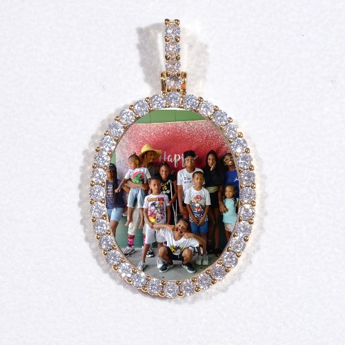 3D Oval Custom Picture Pendant