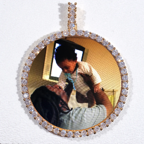 LARGE 3D CIRCLE CUSTOM PICTURE PENDANT