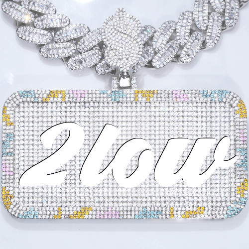 CUSTOM LETTER NECKLACE 3D COLORFUL SQUARE