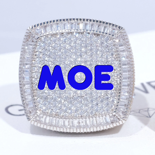 CUSTOM LETTER 3D ICED RING