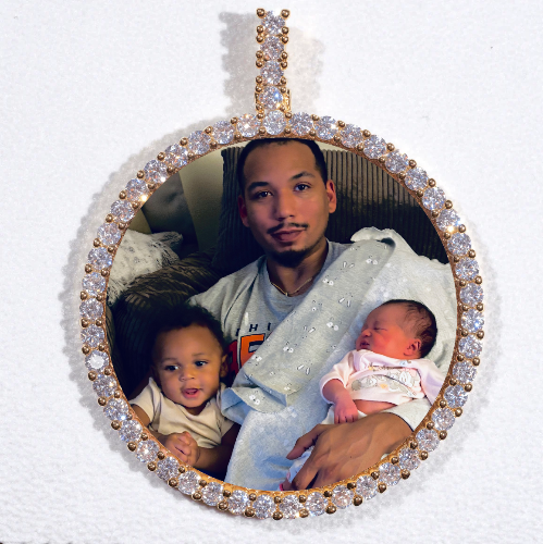 LARGE 3D CIRCLE CUSTOM PICTURE PENDANT