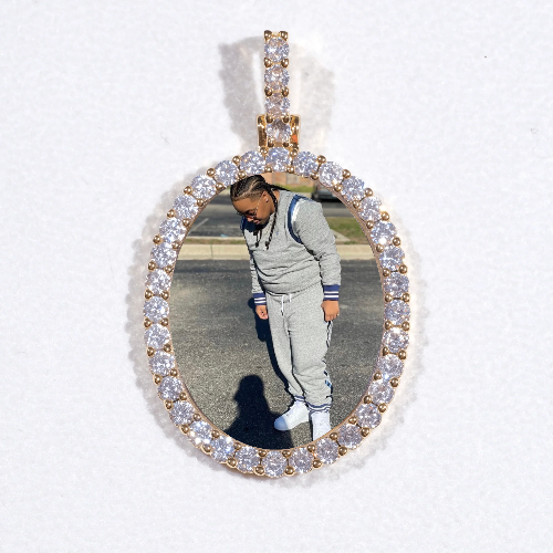 3D Oval Custom Picture Pendant