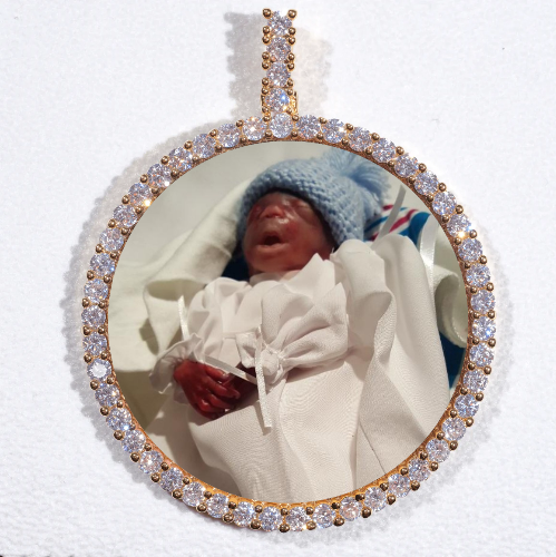 LARGE 3D CIRCLE CUSTOM PICTURE PENDANT