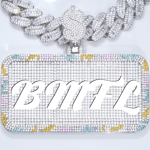 CUSTOM LETTER NECKLACE 3D COLORFUL SQUARE