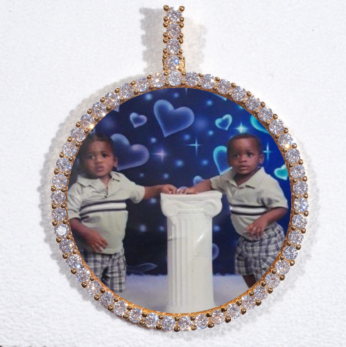 LARGE 3D CIRCLE CUSTOM PICTURE PENDANT