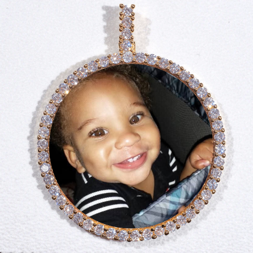 LARGE 3D CIRCLE CUSTOM PICTURE PENDANT