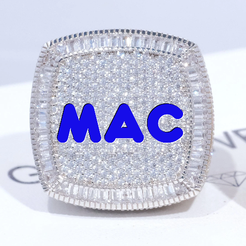 CUSTOM LETTER 3D ICED RING