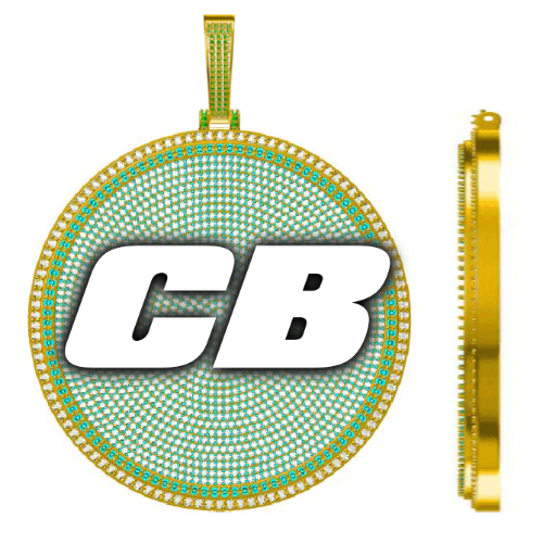 CUSTOM LETTER NECKLACE 3D BIG DISC