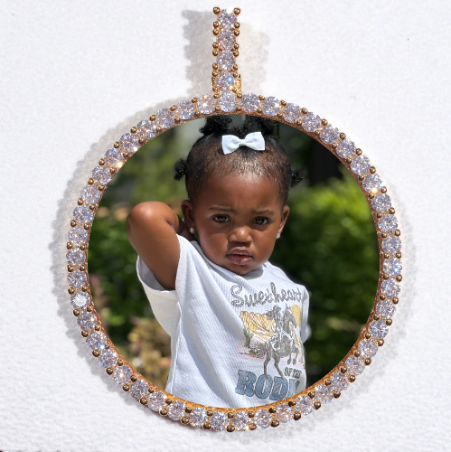 LARGE 3D CIRCLE CUSTOM PICTURE PENDANT