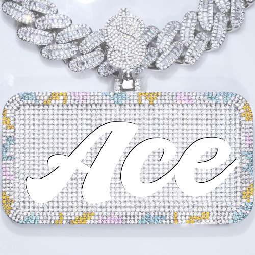 CUSTOM LETTER NECKLACE 3D COLORFUL SQUARE