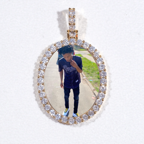 3D Oval Custom Picture Pendant