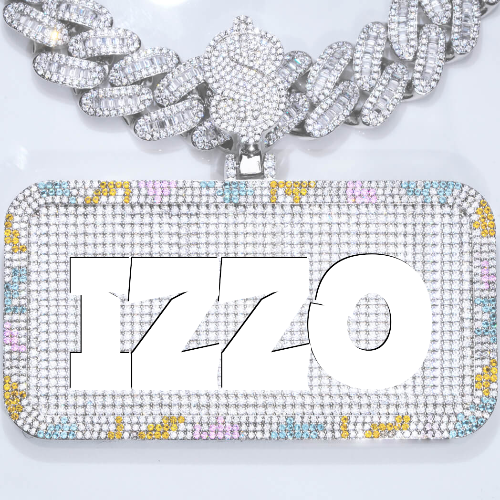 CUSTOM LETTER NECKLACE 3D COLORFUL SQUARE