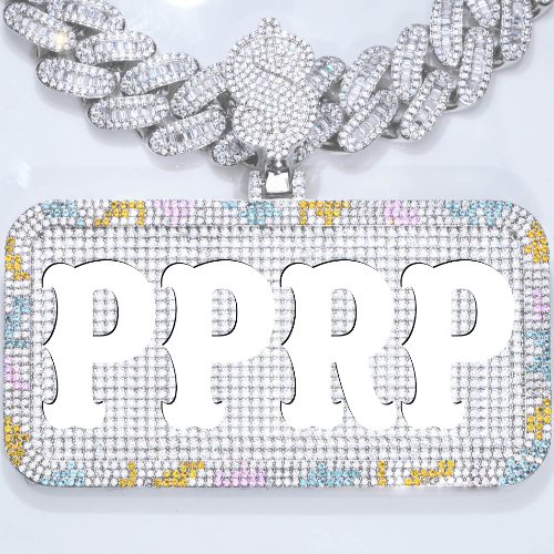 CUSTOM LETTER NECKLACE 3D COLORFUL SQUARE