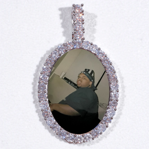 Large 3D Oval Custom Picture Pendant