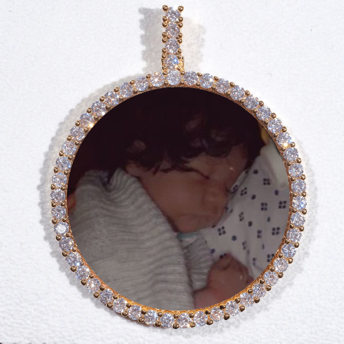LARGE 3D CIRCLE CUSTOM PICTURE PENDANT